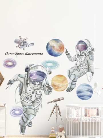 Space Theme Astronaut Wall Sticker Dormitory Living Room Wall Decor Self-Adhesive Bedroom 3D Decoration