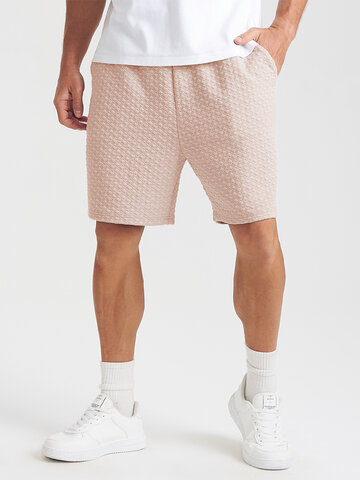 Geometric Pattern Textured Shorts