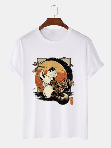 Warrior Cat Floral Print T-Shirts