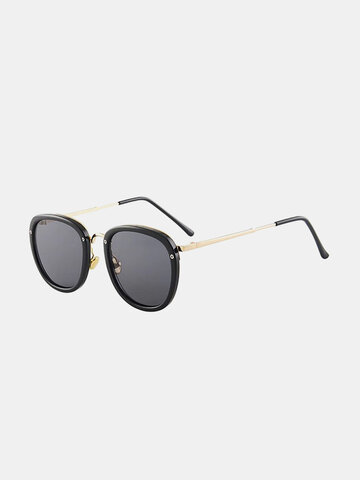 Unisex Oval Metal PC Frame Sunglasses