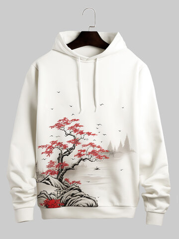 Chinese Style Landscape Print Hoodies