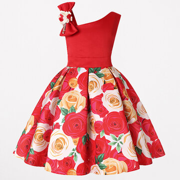 Toddler Christmas Flower Dress For 3-13Y