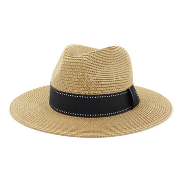 

British Style Season Ladies Jazz Outdoor Beach Sunscreen Sunscreen Breathable Straw Hat Travel Cap Cmdjs192