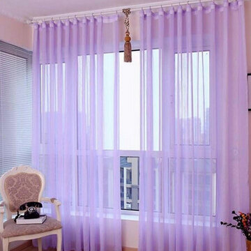 100X200cm Translucent Sheer Tulle Voile Organdy Curtain