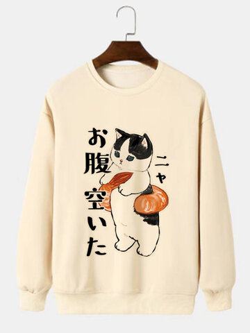 apanese Cartoon Cat Sweatshirts