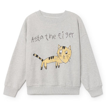 

Cat Print Girls Sweatshirt For 1Y-11Y, Gray
