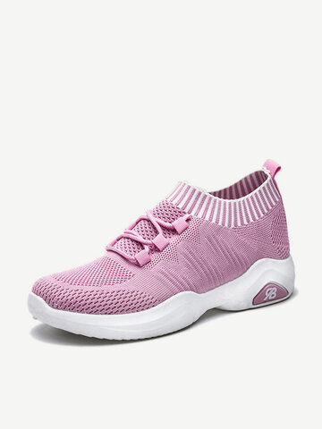 Lace Up Running Mesh Sport Slip On Shoes