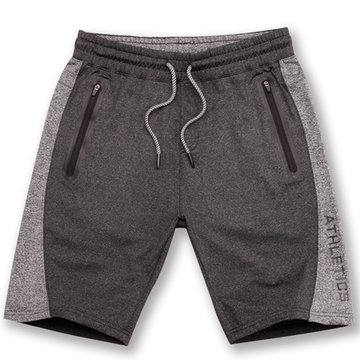 

Mens Summer Drawstring Hit Color Knitted Breathable Casual Sport Shorts, Dark gray light gray