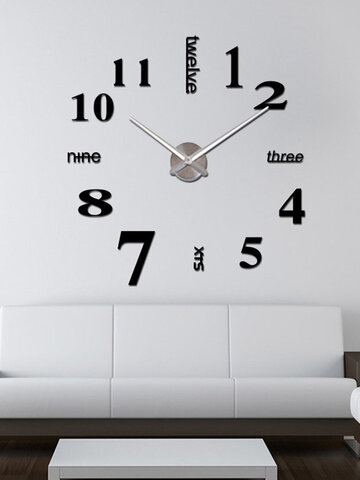 डिजिटल एक्रिलिक दर्पण दीवार घड़ी 3 डी स्टीरियो DIY आधुनिक सरल दीवार पेंटिंग घड़ी दीवार स्टीकर घड़ी