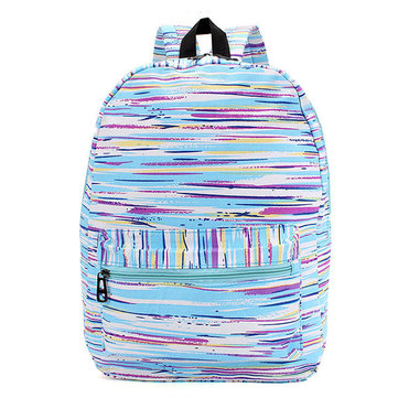 Fashion Women  Stripe Color Canvas Backpack