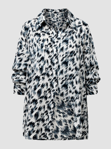 Leopard Button Long Sleeve Shirt