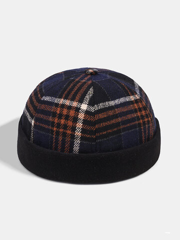 Collrown Men & Women Stripe Pattern Brimless Beanie Skull Hat Landlord Hat