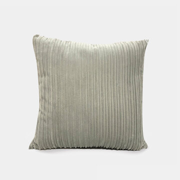 Nordic Solid Color Corduroy Wide And Narrow Striped Flannel Pillow Bedroom Sofa Car Cushion Cover