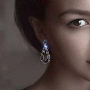 Luxury Blue Crystal Ear Drop