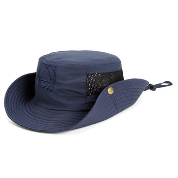 

Mens Mesh Breathable Sunscreen Wide Brim Fisherman Caps Outdoor Sport Climbing Visor Bucket Hat, Army green blue black light grey brown white