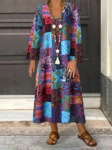Ethnic Style Print Dress
