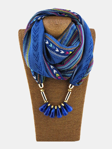 Colorful Printed Scarf Necklace