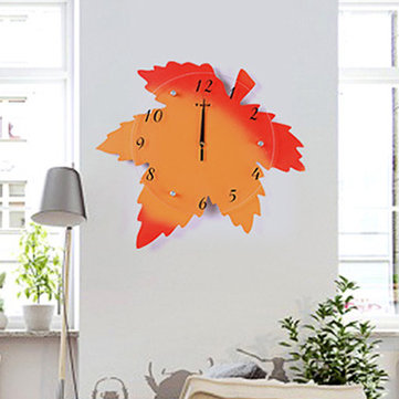 Creative 3D Wall Clocks Leaves Shape Living Room Watch Home Decor