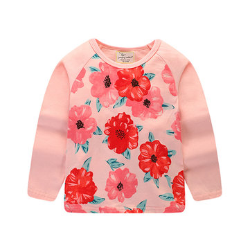 

Girls Flower Long Sleeve T-Shirt 1Y-9Y, Pink