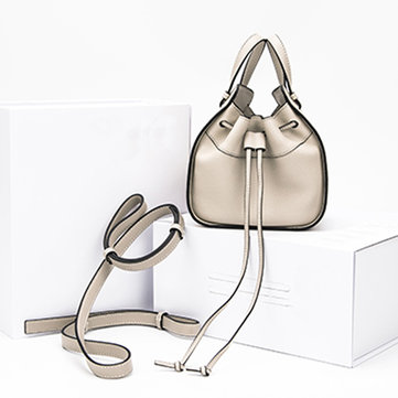 

Leather Handbags New Lychee Grain Leather Handbag Shoulder Slung Hammock Bag Trend Drawstring Bucket Bag