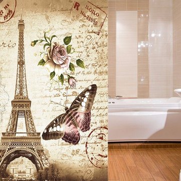 Paris talon haut tour eiffel tissu imperméable rideau de douche ensemble salle de bain Crochets