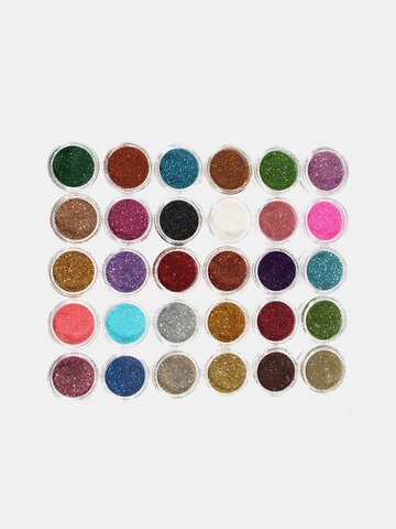 30 Colors One Set Makeup Glitter Powder Eyeshadow Pigment Eye Shadow Cosmetic Nail Decoration
