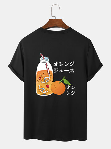 Fruit Drinks Back Print T-Shirts
