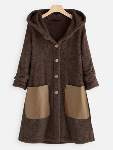 Casual Fleece Hooded Coat