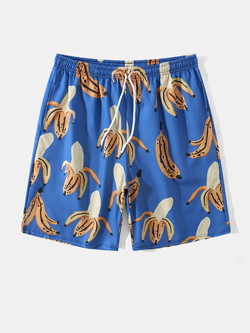 Banana Print Beachwear Shorts