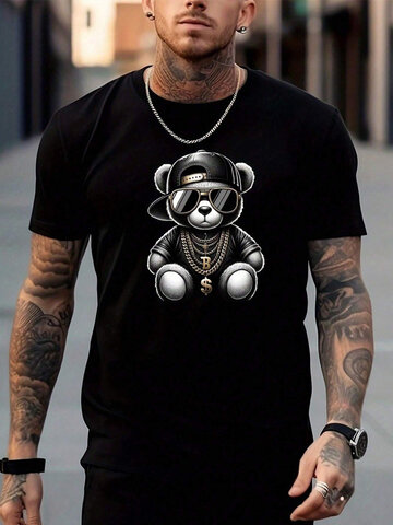 Camisetas gráficas de urso de desenho animado