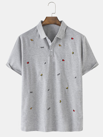 Cotton Embroidered Solid Golf Shirts