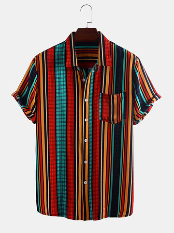 Ethnic Multi-color Striped Shirts
