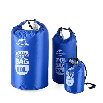 

Naturehike 5L 20L 60L Waterproof Bags Storage Dry Sack Bag For Canoe Kayak Rafting Outdoor Sport Bag, Black blue red