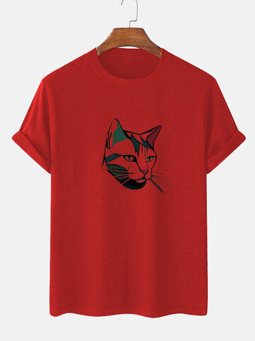Cat Head Graphic T-Shirts