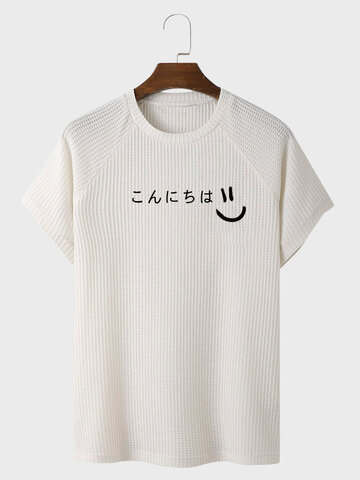 Smile Japanese Embroidered T-Shirts
