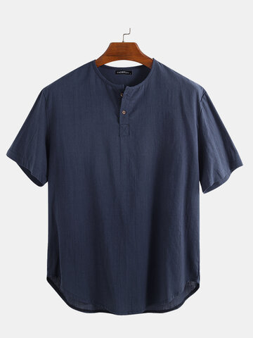 Cotton Linen Thin & Breathable Henley Shirt
