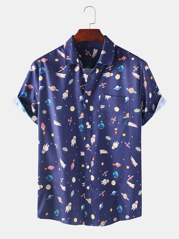 Fun Starry Sky & Universe Printed Shirt