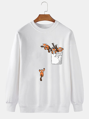 Sweatshirts mit Cartoon-Animal-Print