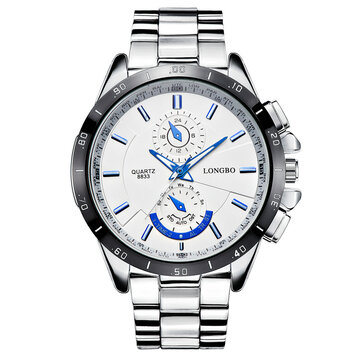 Relógios masculino de prata impermeável de luxo