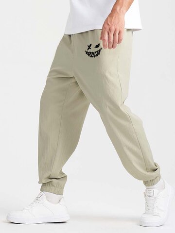 Smile Face Print Casual Pants