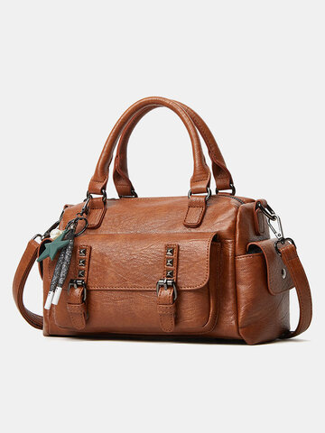Double Handle Multi-pockets Handbag