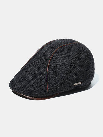 Men's Knit Cap Hat Padded Warm Beret Caps