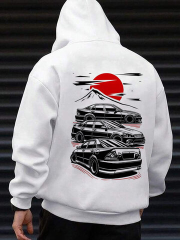 Japanese Car Back Print Hoodies