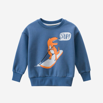 Boy's Dinosaur Print Sweatshirt For 2-10Y