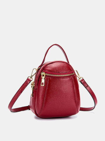 Women Genuine Leather 5.5inch Phone Bag Shoulder Bag
