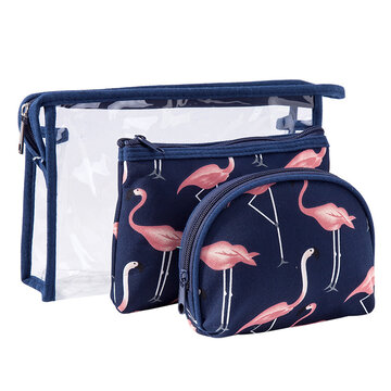 Ensemble de sacs à cosmétiques colorés Flamingo