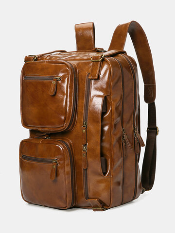 Vintage Multifunction Waterproof  Wearable Multi-Carry Backpack Briefcase