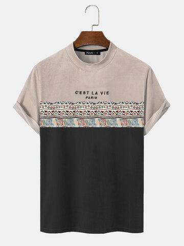 Letter Geo Pattern Texture T-Shirts