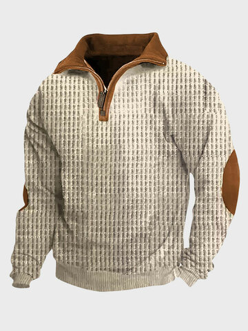 Sweat-shirts en tricot gaufré contrasté