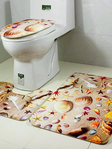 3 Stück rutschfeste Badteppiche Set Samtmatte Toilette Bodenbelag Teppich Wohnkultur 